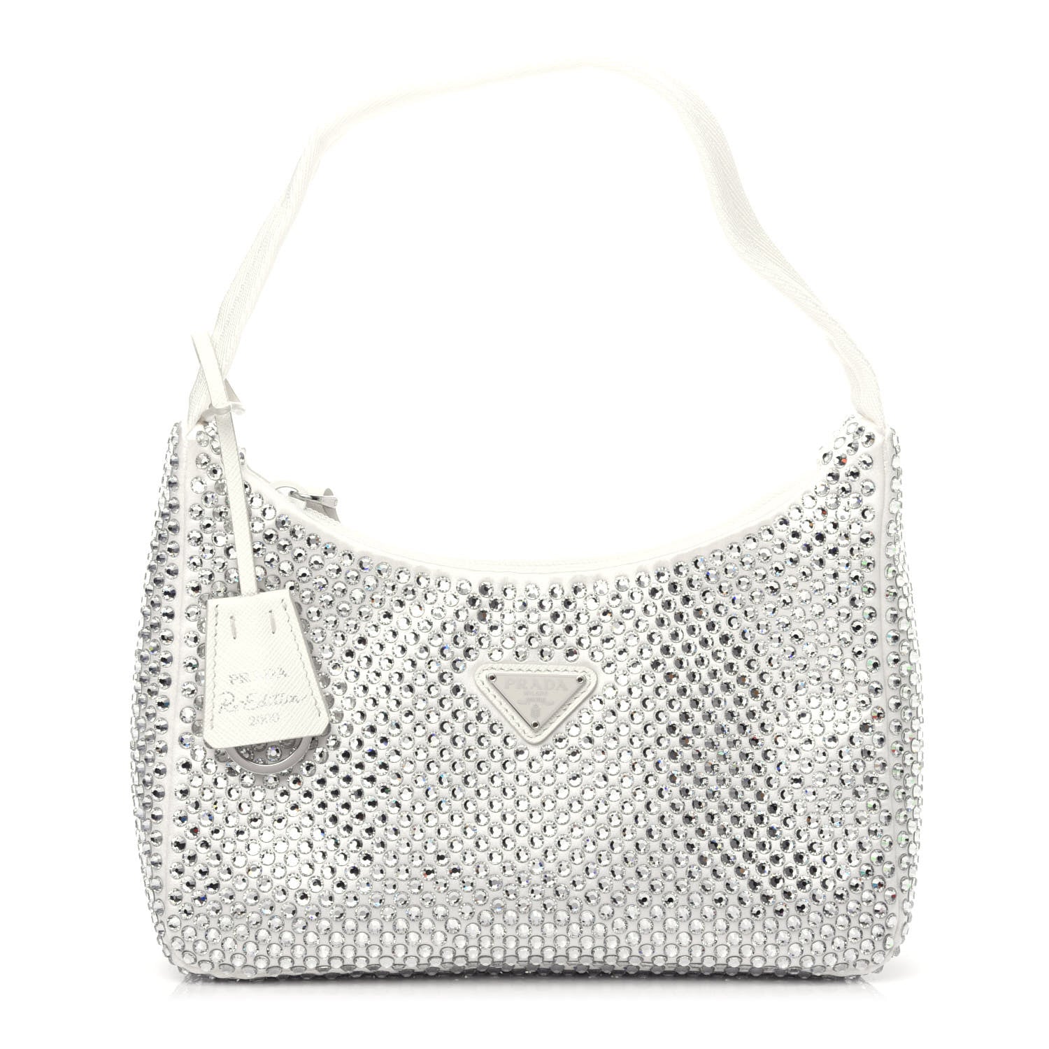 Prada Satin Crystal Mini Re-Edition 2000 Bag White 1 of 10