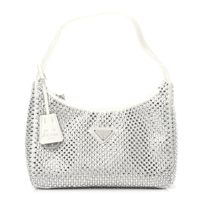 Prada Satin Crystal Mini Re-Edition 2000 Bag White 1 of 10