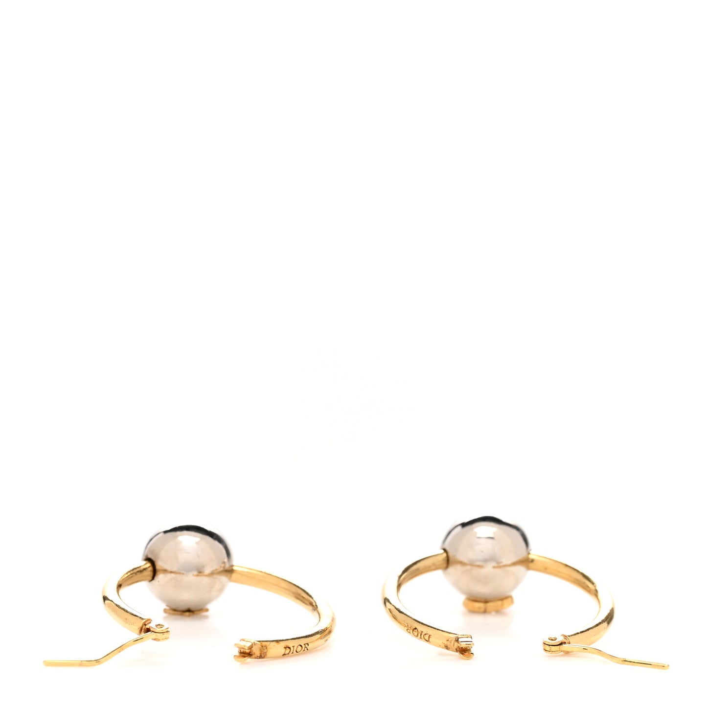 Metal CD Hoop Earrings Gold Silver
