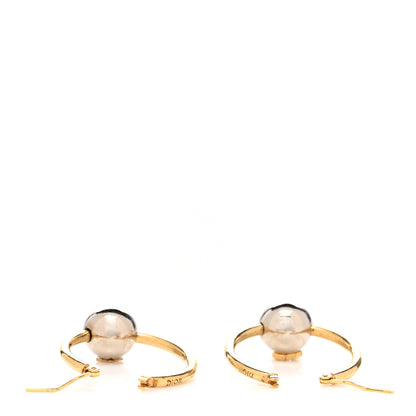 Christian Dior Metal CD Hoop Earrings Gold Silver 3 of 4