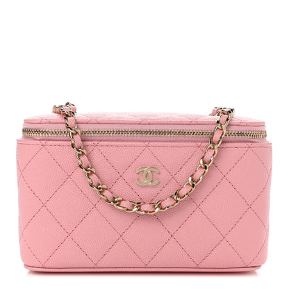 Chanel Caviar Quilted Small Vanity Case With Chain Pink 1 of 9