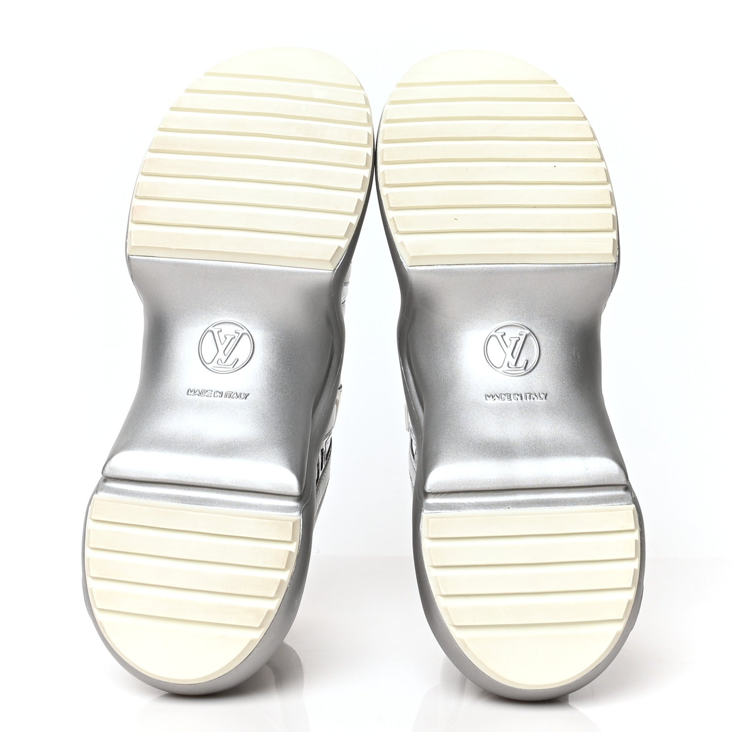 Metallic Calfskin Technical Nylon LV Archlight Sneakers 39 Silver