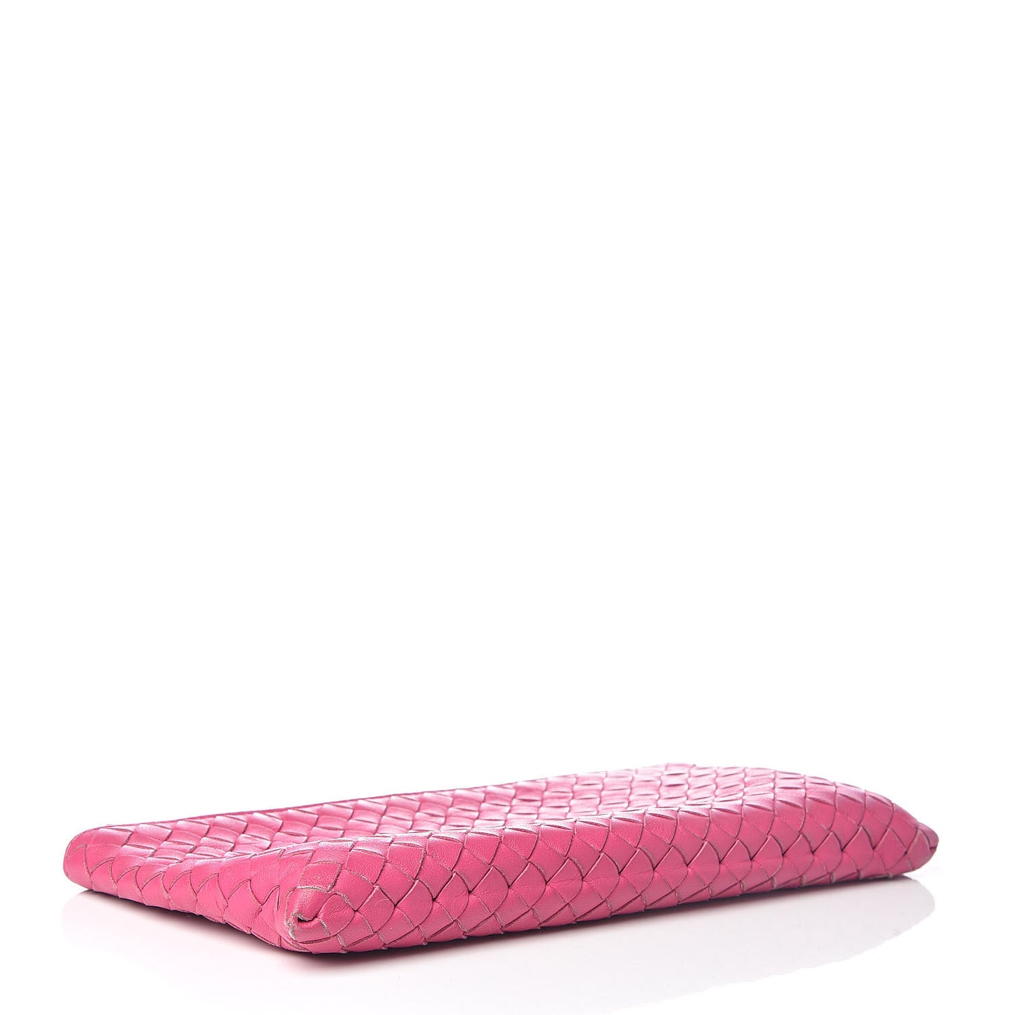 Nappa Intrecciato Flat Zip Pouch Rosa Shock