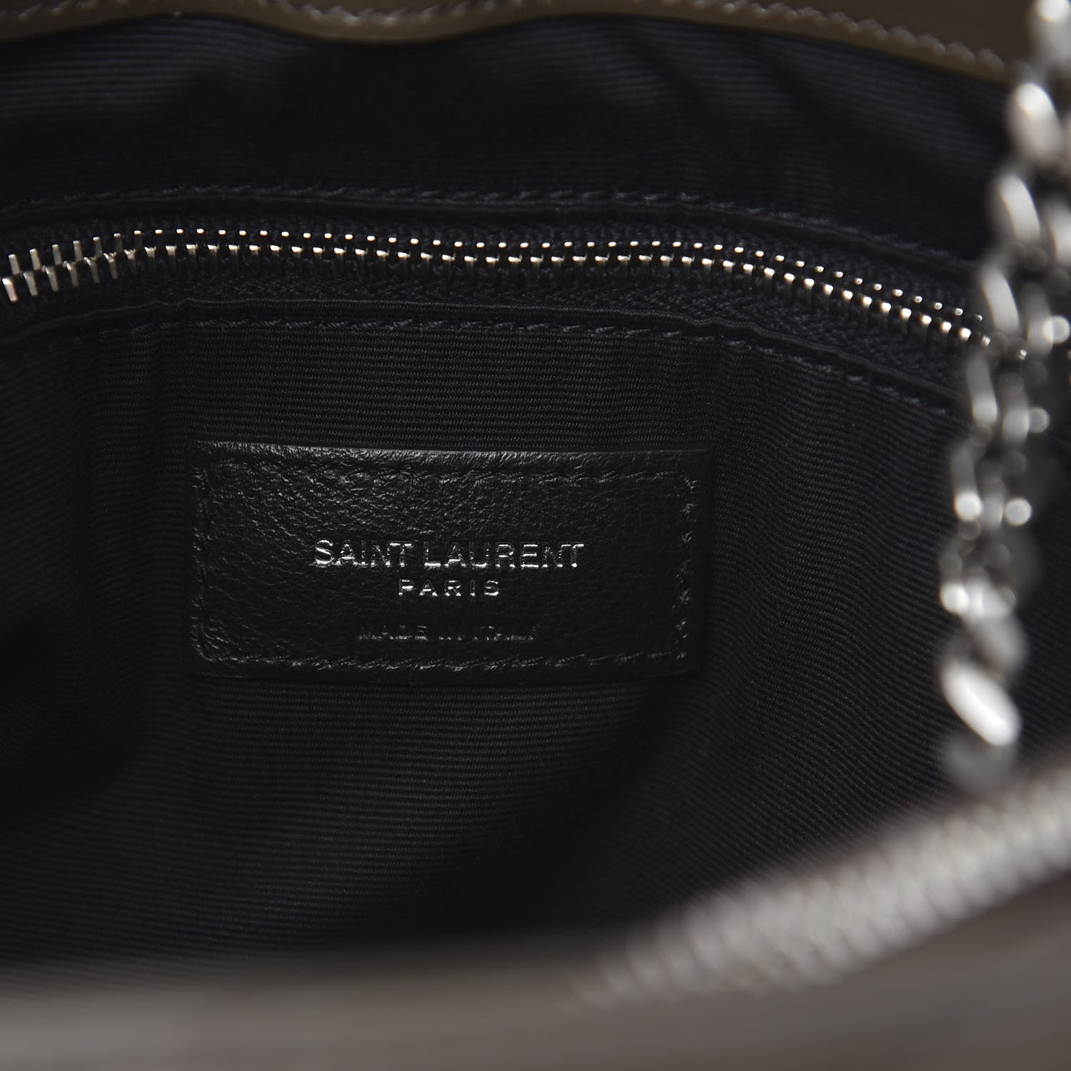Saint Laurent Calfskin Y Quilted Monogram Medium Loulou Chain Satchel Kaki Fonce 6 of 11