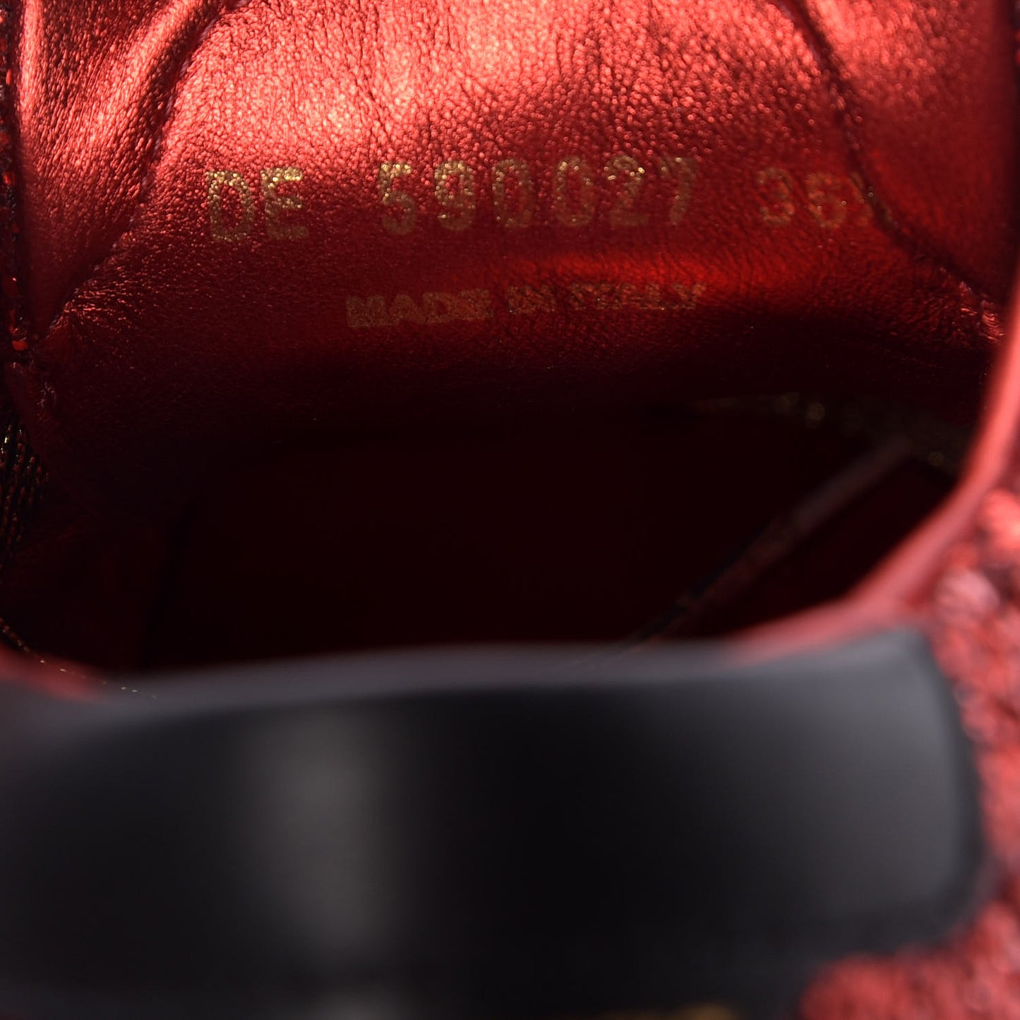 Calfskin Crystal Glitter Andy Sneakers 36.5 Red