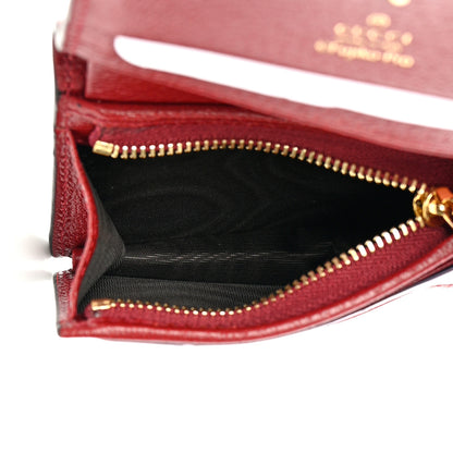 Gucci X DORAEMON Mini Vintage GG Supreme Monogram Card Case Wallet Beige Cherry Red 5 of 9