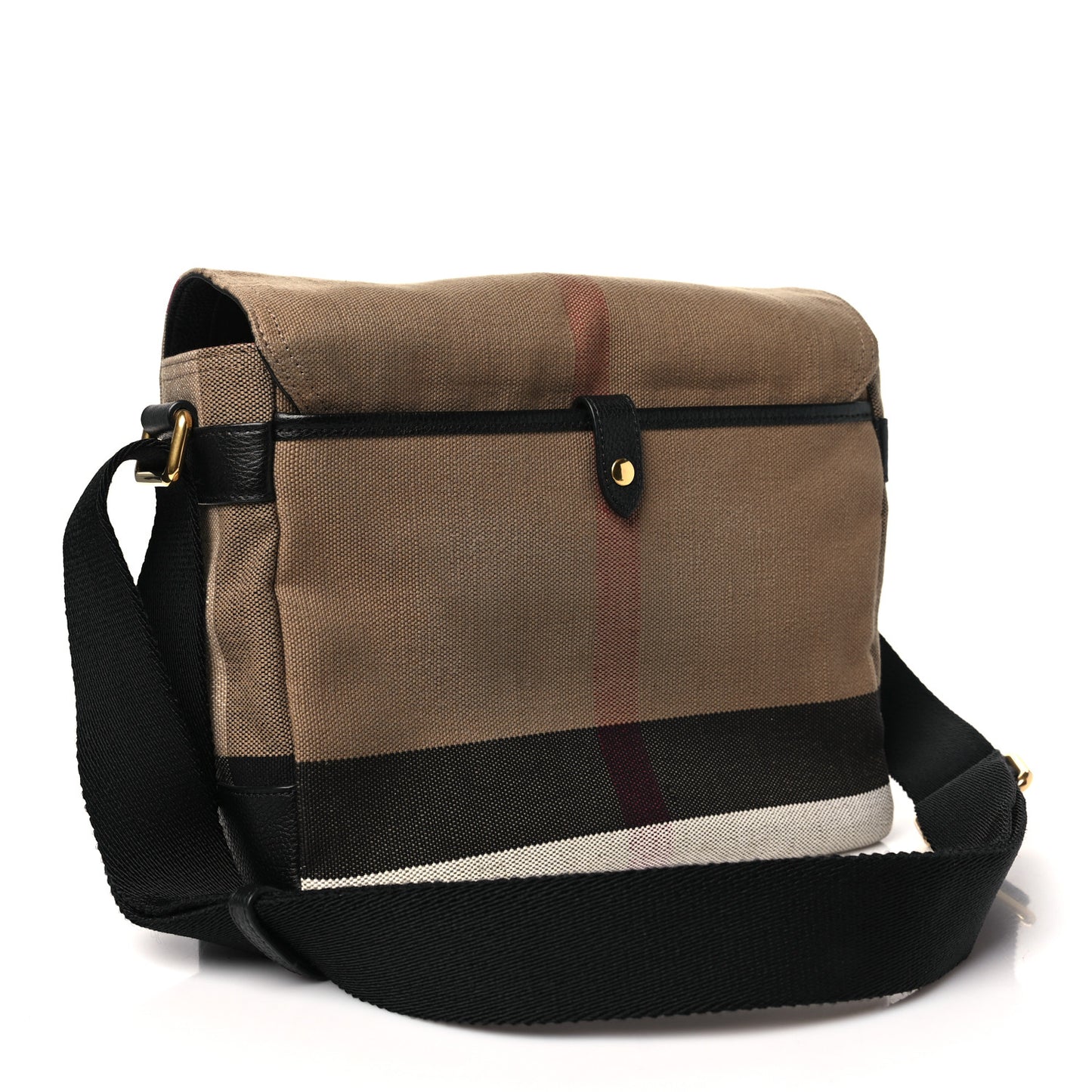 Canvas Mega Check Baildon Messenger Bag Black