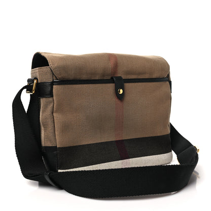Burberry Canvas Mega Check Baildon Messenger Bag Black 2 of 10