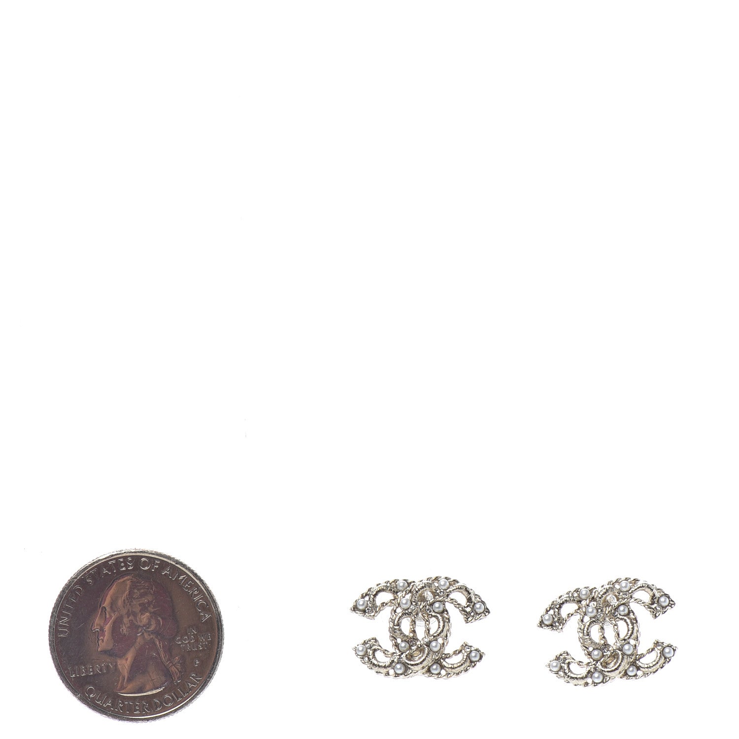 Chanel Pearl CC Earrings Gold 2 of 4