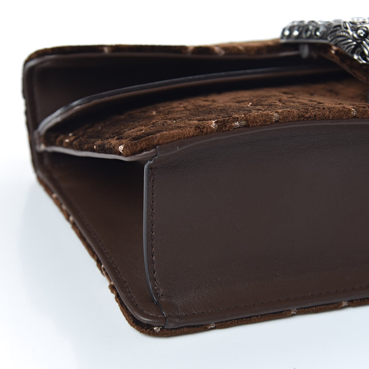 Gucci Velvet Moon Calfskin Crystal GG Monogram Small Dionysus Shoulder Bag Brown Vintage Cocoa Black Diamond 8 of 12