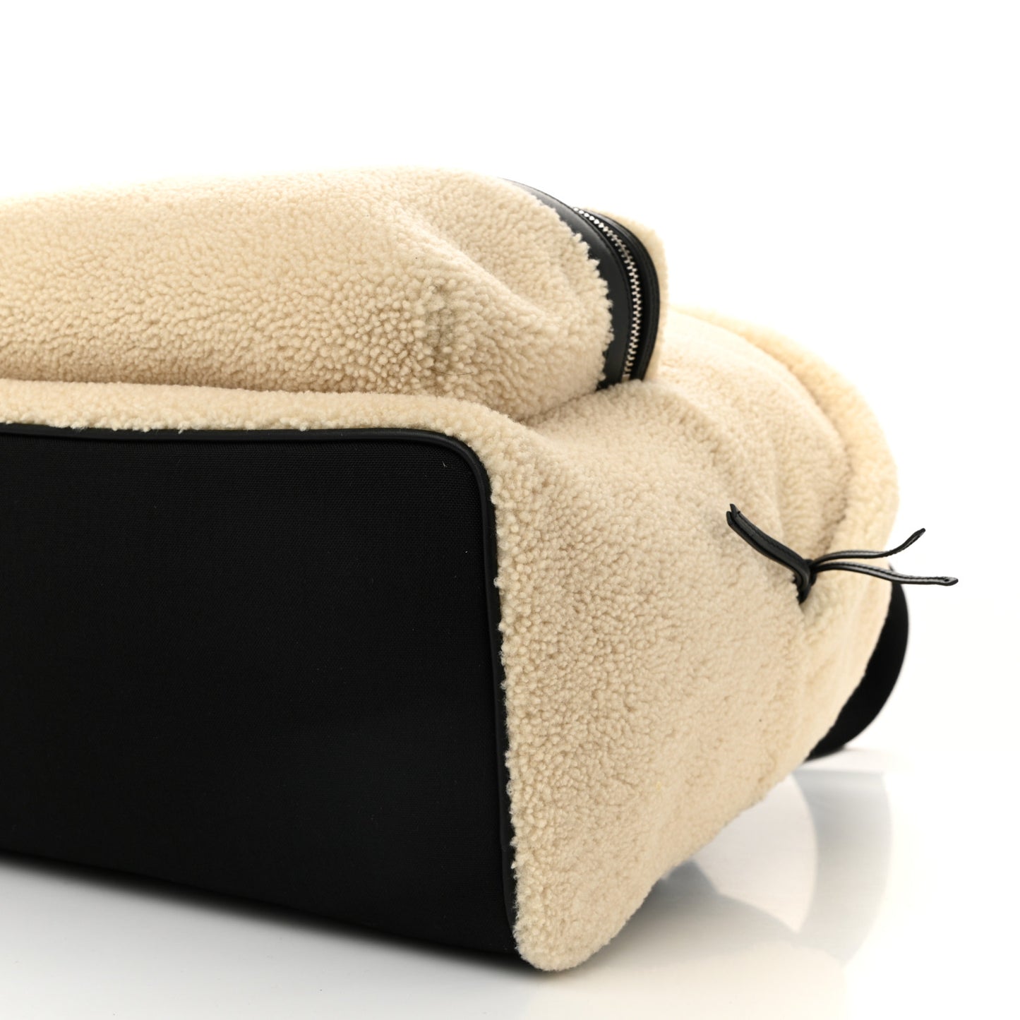 Shearling City Backpack Natural Black