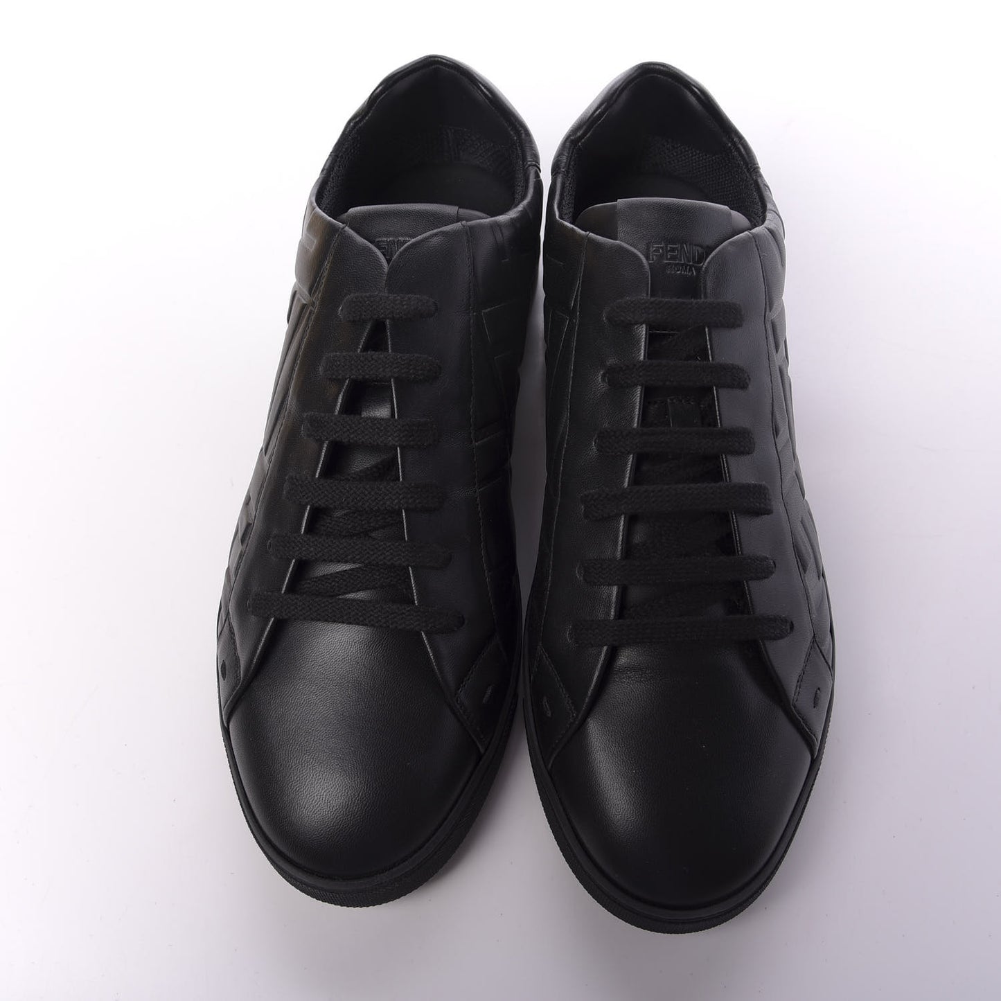 Nappa Macro FF Embossed Mens Low-Top Sneakers 9 Black