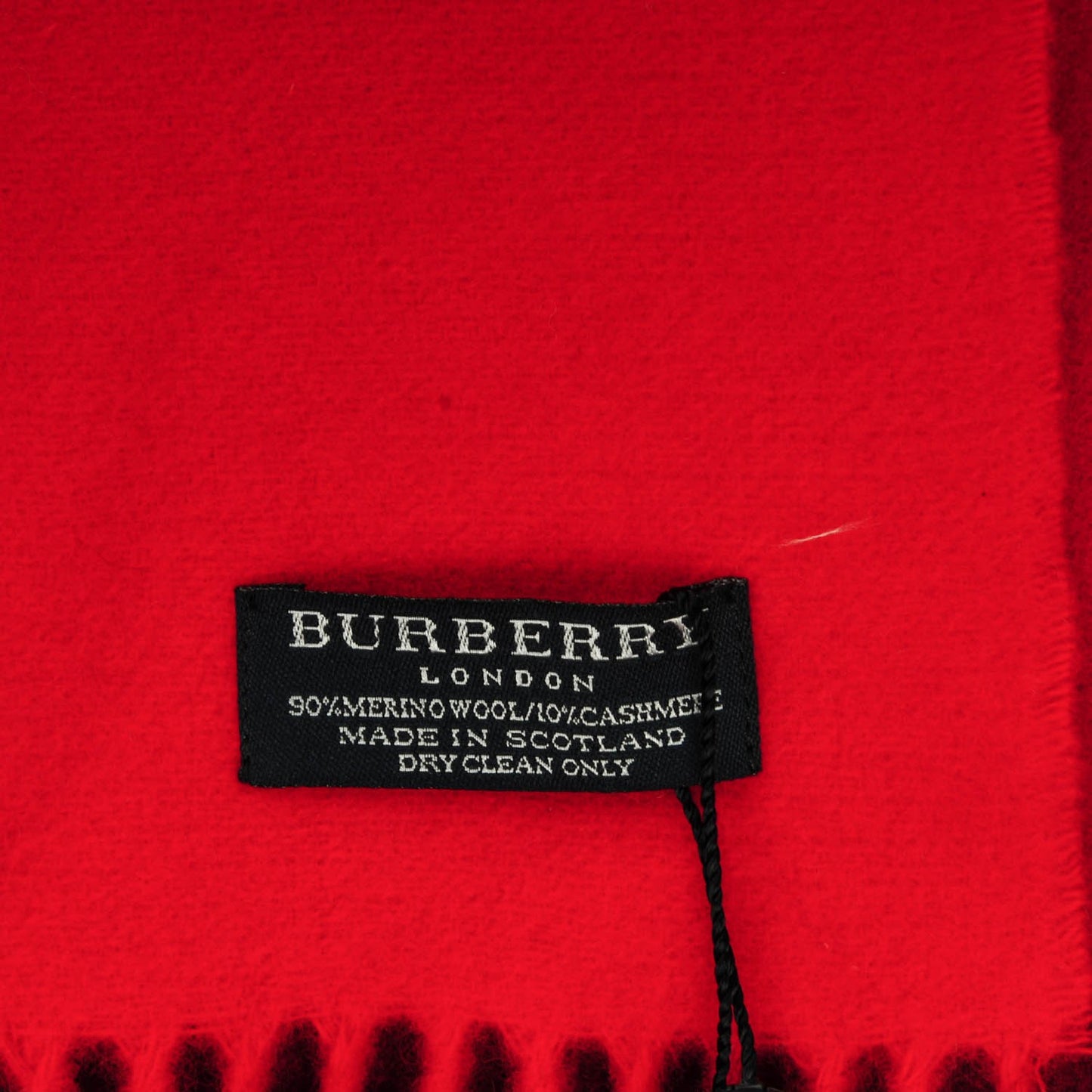 Merino Wool Cashmere Check Scarf Red