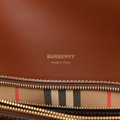 Burberry Calfskin Vintage Check Medium Two Handle Title Bag Black 6 of 12