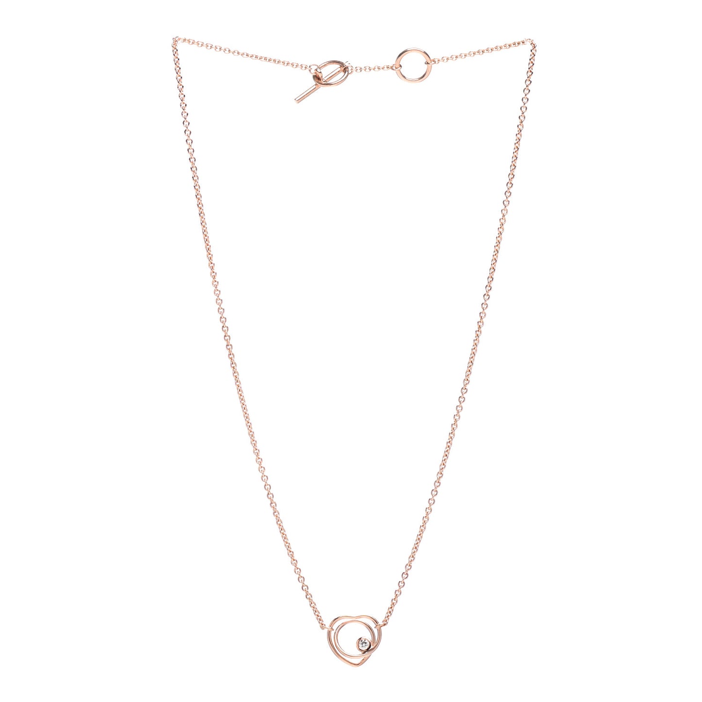 18K Rose Gold Diamond TPM Vertige Coeur Necklace SH