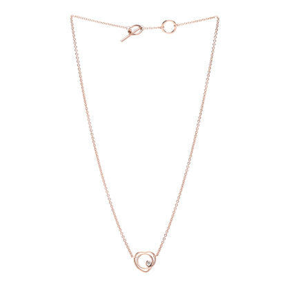 Hermes 18K Rose Gold Diamond TPM Vertige Coeur Necklace SH 3 of 4