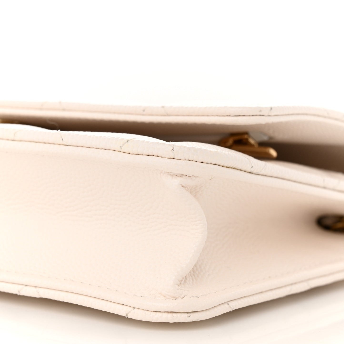 Caviar Quilted Wallet On Chain WOC White