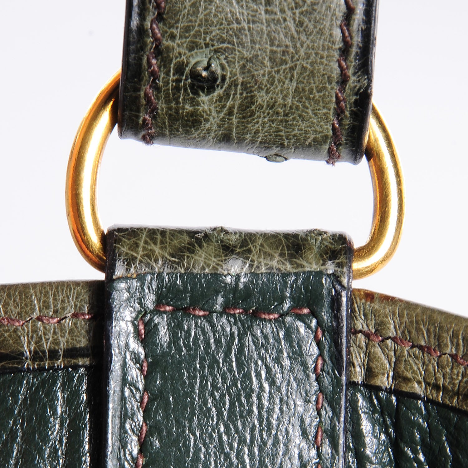 Hermes Ostrich Market Drawstring Bag 25 Vert Olive 7 of 10