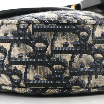 Christian Dior Grained Calfskin Oblique Mini Saddle Messenger Bag With Flap Beige Black 9 of 10