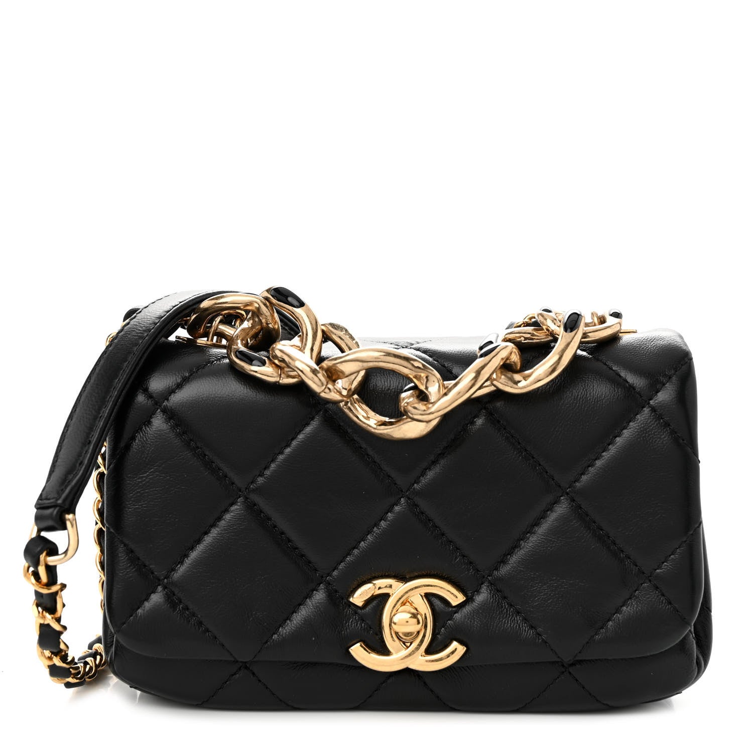 Chanel Lambskin Quilted Mini Color Match Flap Black 1 of 11