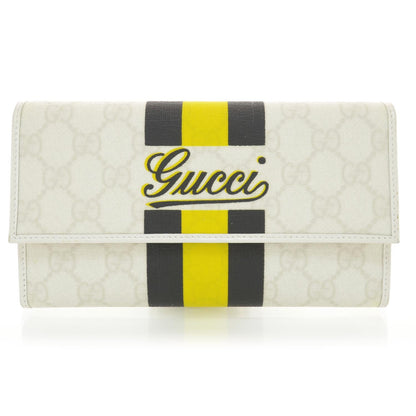 Gucci GG Plus Monogram Web Stripe Continental Wallet White 1 of 8