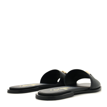 Chanel Shiny Calfskin CC Mules 36.5 Black 4 of 8