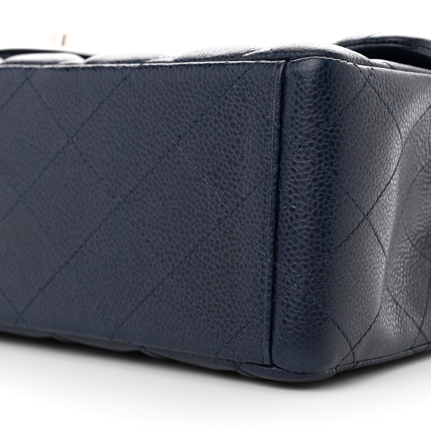 Caviar Quilted Maxi Double Flap Blue