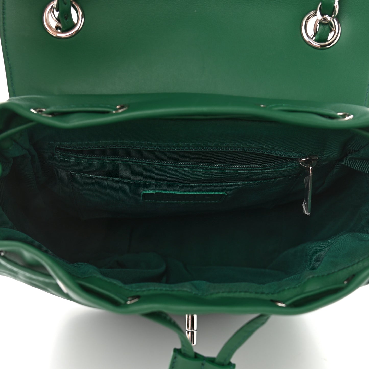 Lambskin Chevron Quilted Small Urban Spirit Backpack Green