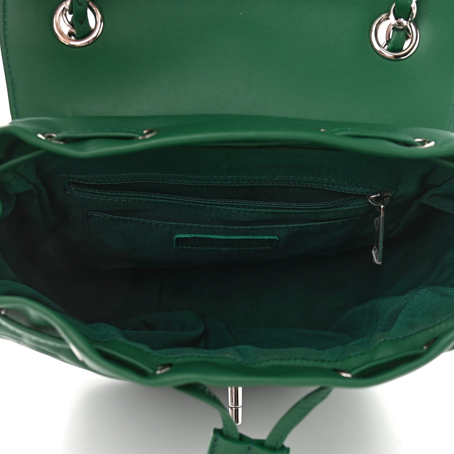 Chanel Lambskin Chevron Quilted Small Urban Spirit Backpack Green 5 of 10