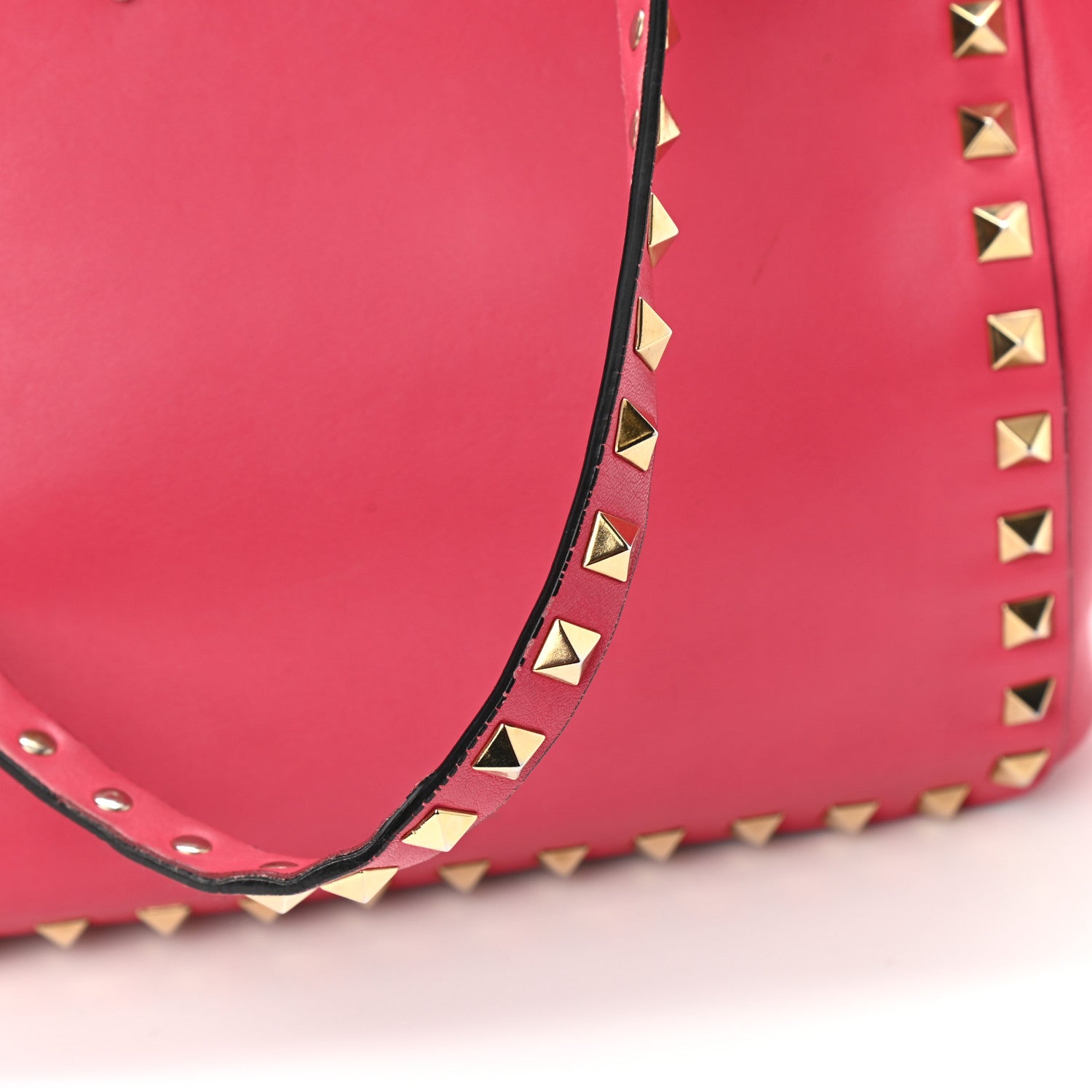 Valentino Garavani Vitello Small Rockstud Tote Deep Rose 15 of 17