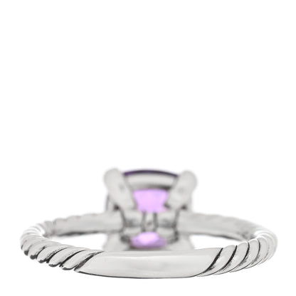 David Yurman Sterling Silver Diamond Amethyst 8mm Chatelaine Ring 54 7 3 of 5
