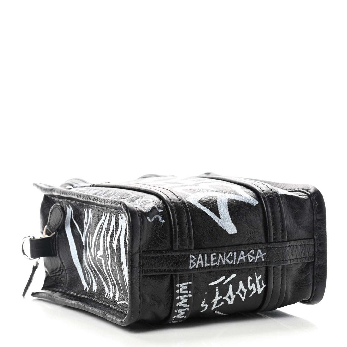 Agneau Arena Graffiti All Over XXS Bazar Shopper Tote Black White