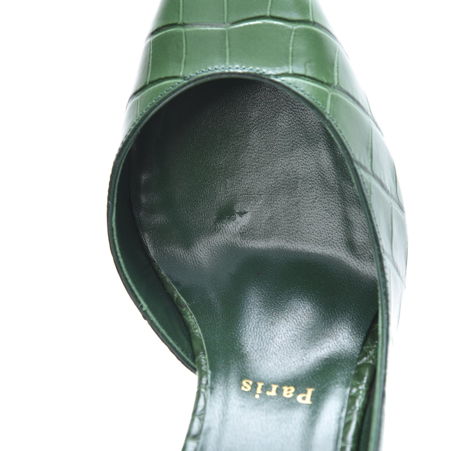 Crocodile Embossed Calfskin Iriza 100 Pumps 39 Green