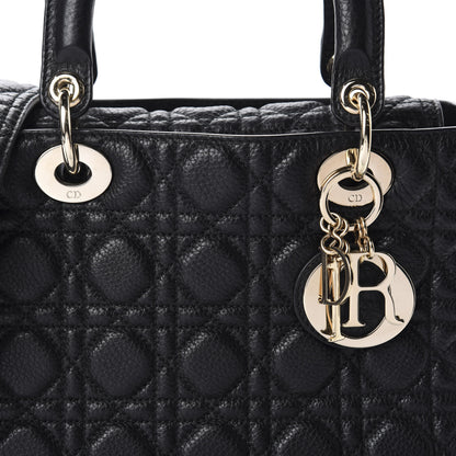 Christian Dior Grained Calfskin Cannage Medium Supple Lady Dior Black 10 of 11