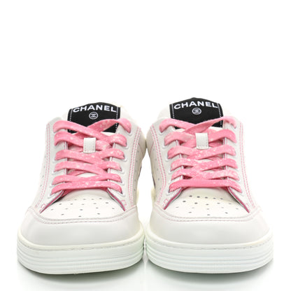 Chanel Calfskin Womens Logo Sneakers 39 White Pink 2 of 7