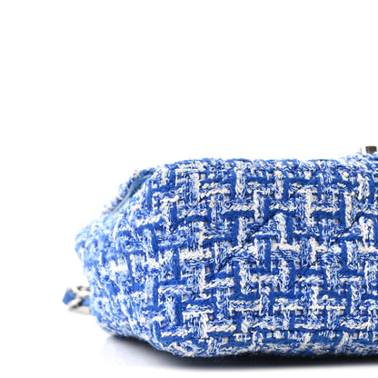 Chanel Tweed Quilted Mini Rectangular Flap Blue White 9 of 10