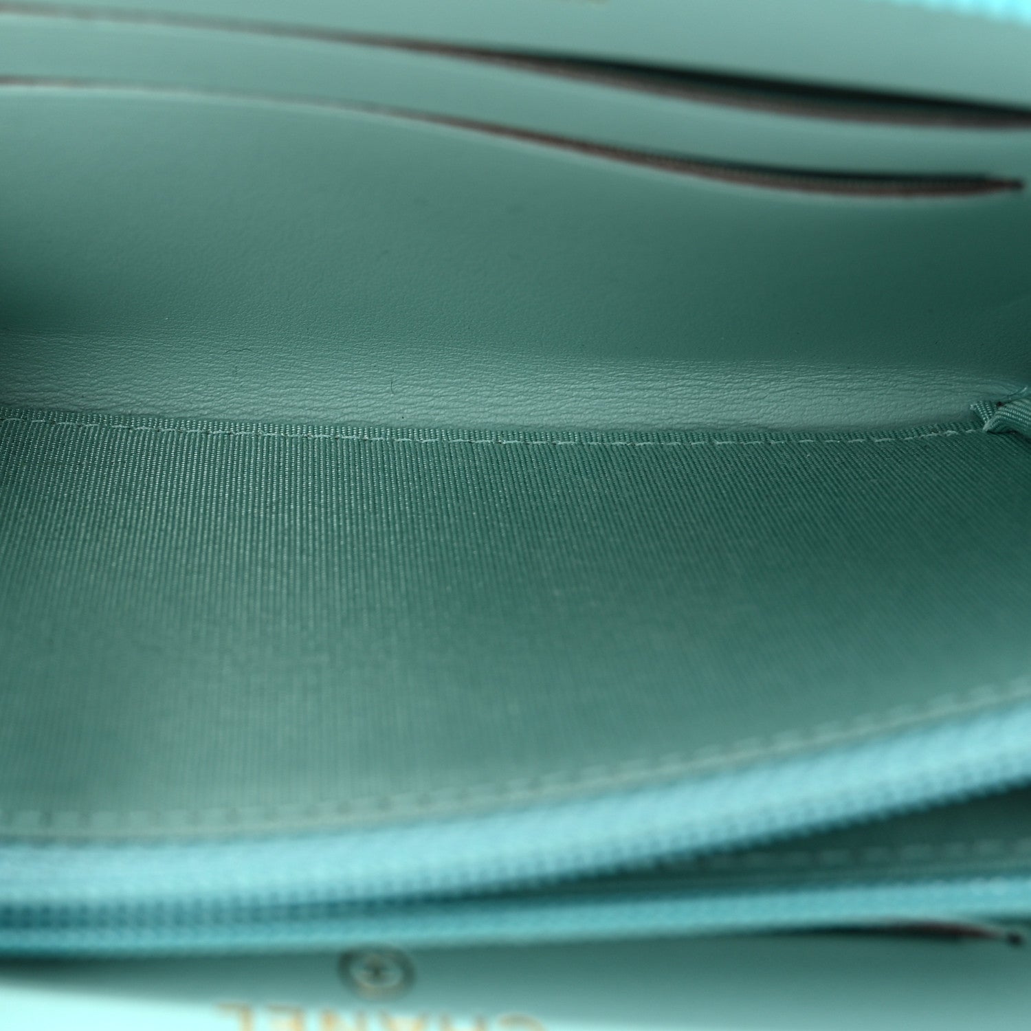 Chanel Caviar Quilted Small Boy Zip Around Wallet Light Blue 5 of 9