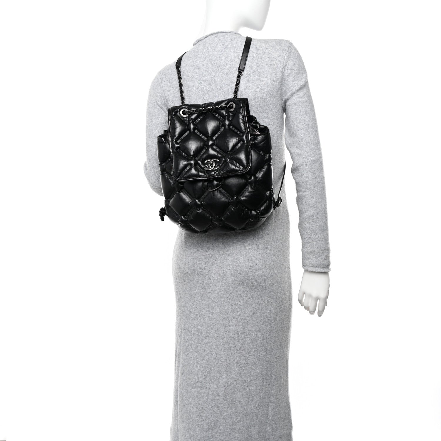 Chanel Calfskin Quilted Chesterfield Backpack Black 2 of 10
