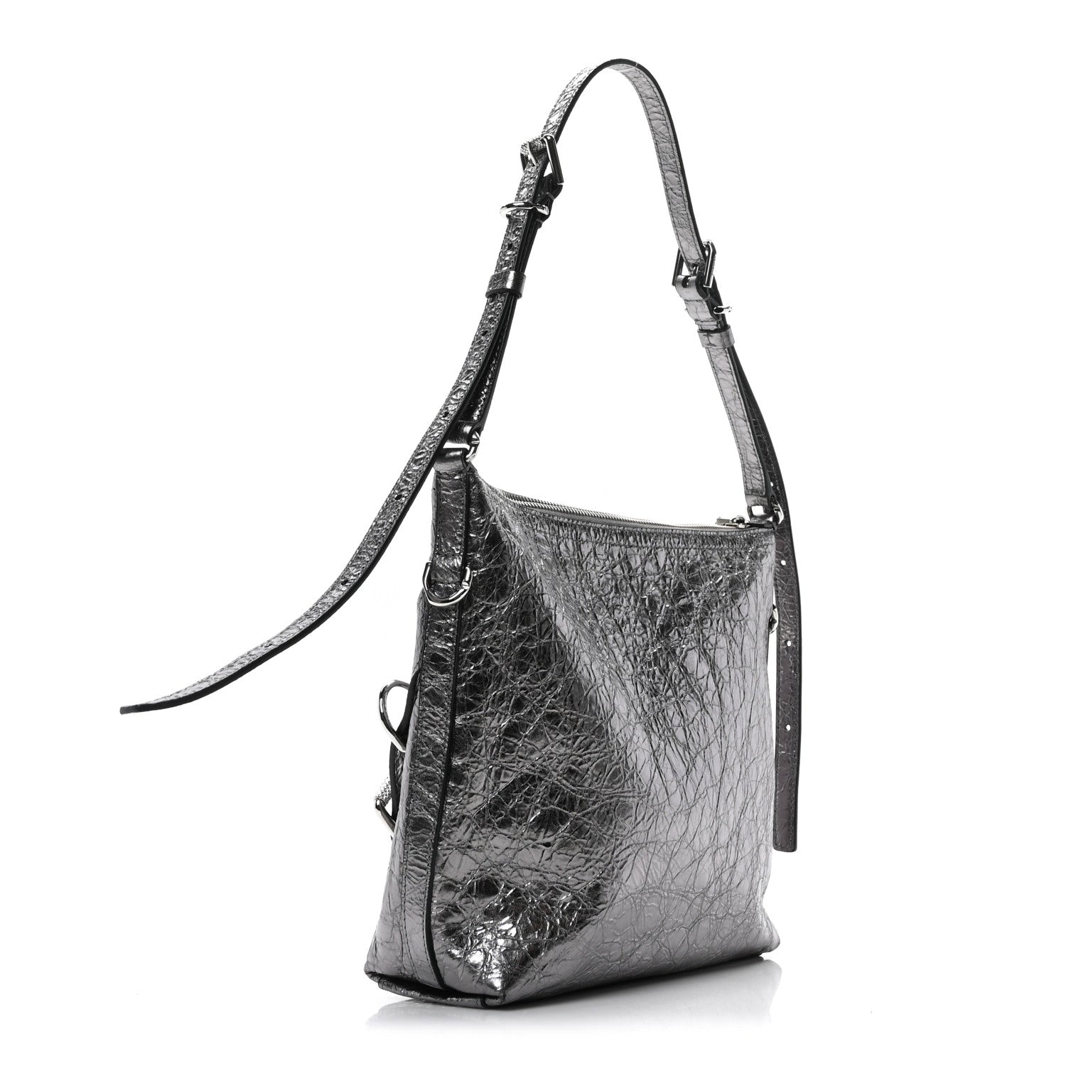 Givenchy Metallic Calfskin Small Voyou Bag Silver 3 of 10