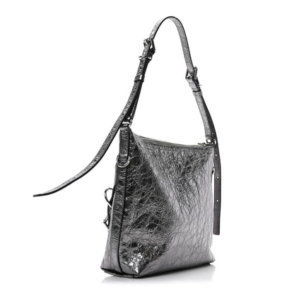 Givenchy Metallic Calfskin Small Voyou Bag Silver 3 of 10