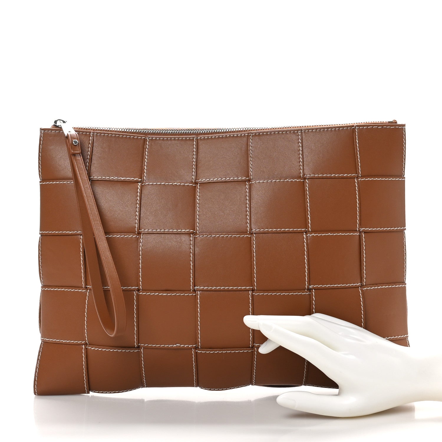 Bottega Veneta Calfskin Maxi Intreccio Large Cassette Flat Zip