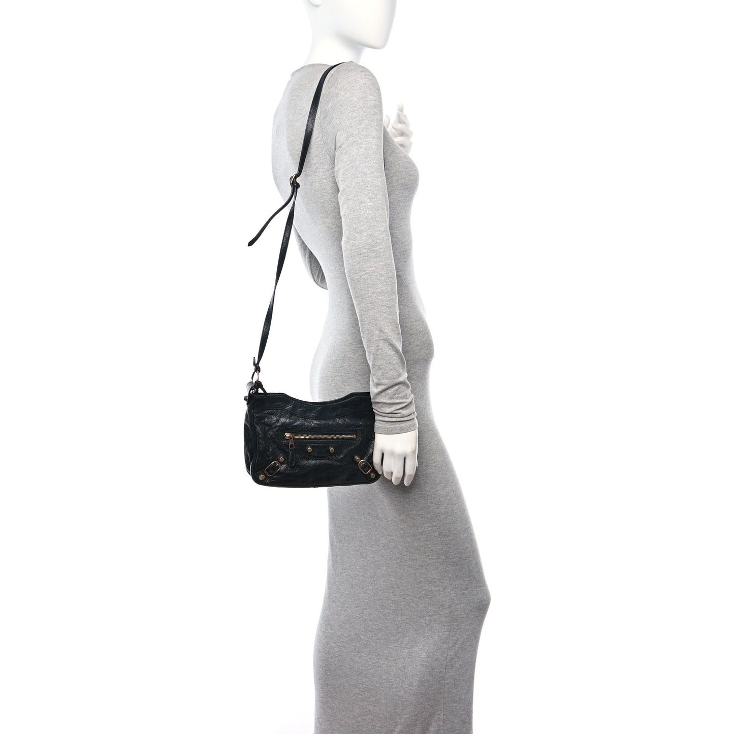 Agneau Giant 12 Rose Gold Hardware Hip Black