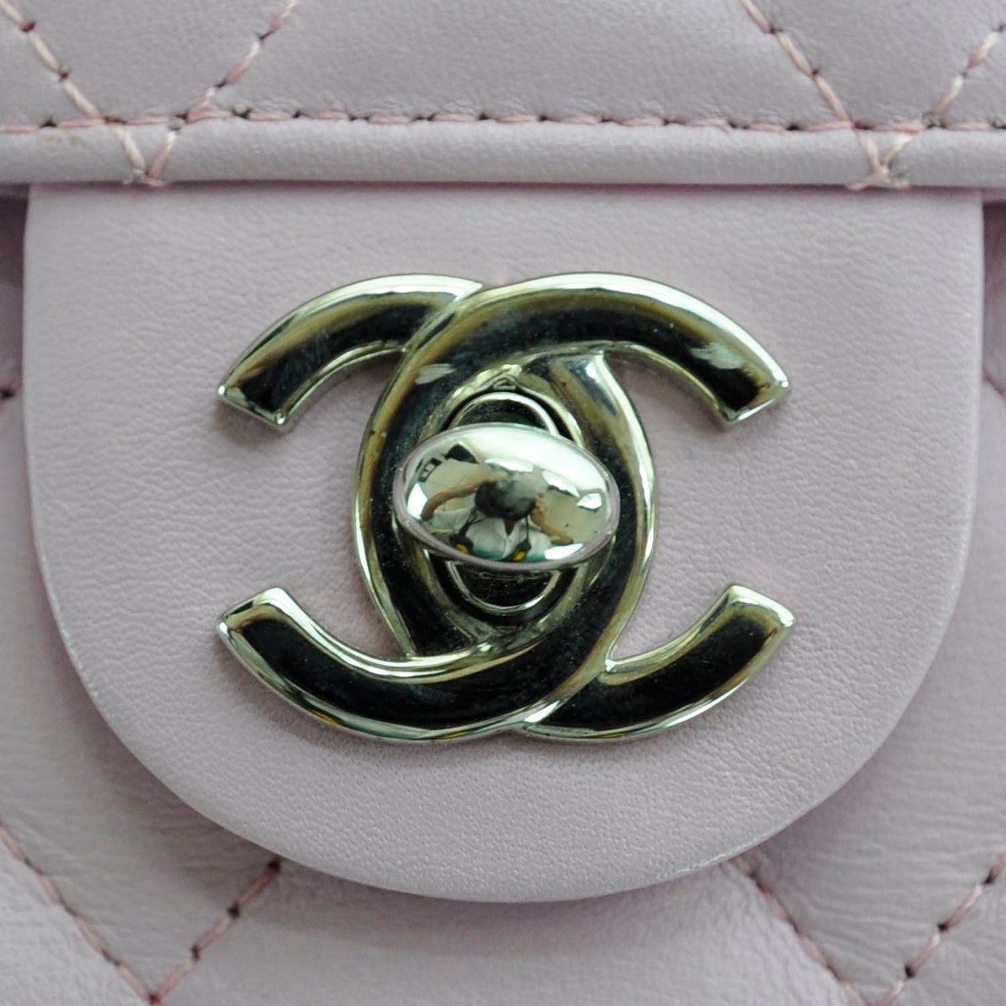 Calfskin Quilted Cambon Shoulder Bag Pink Black