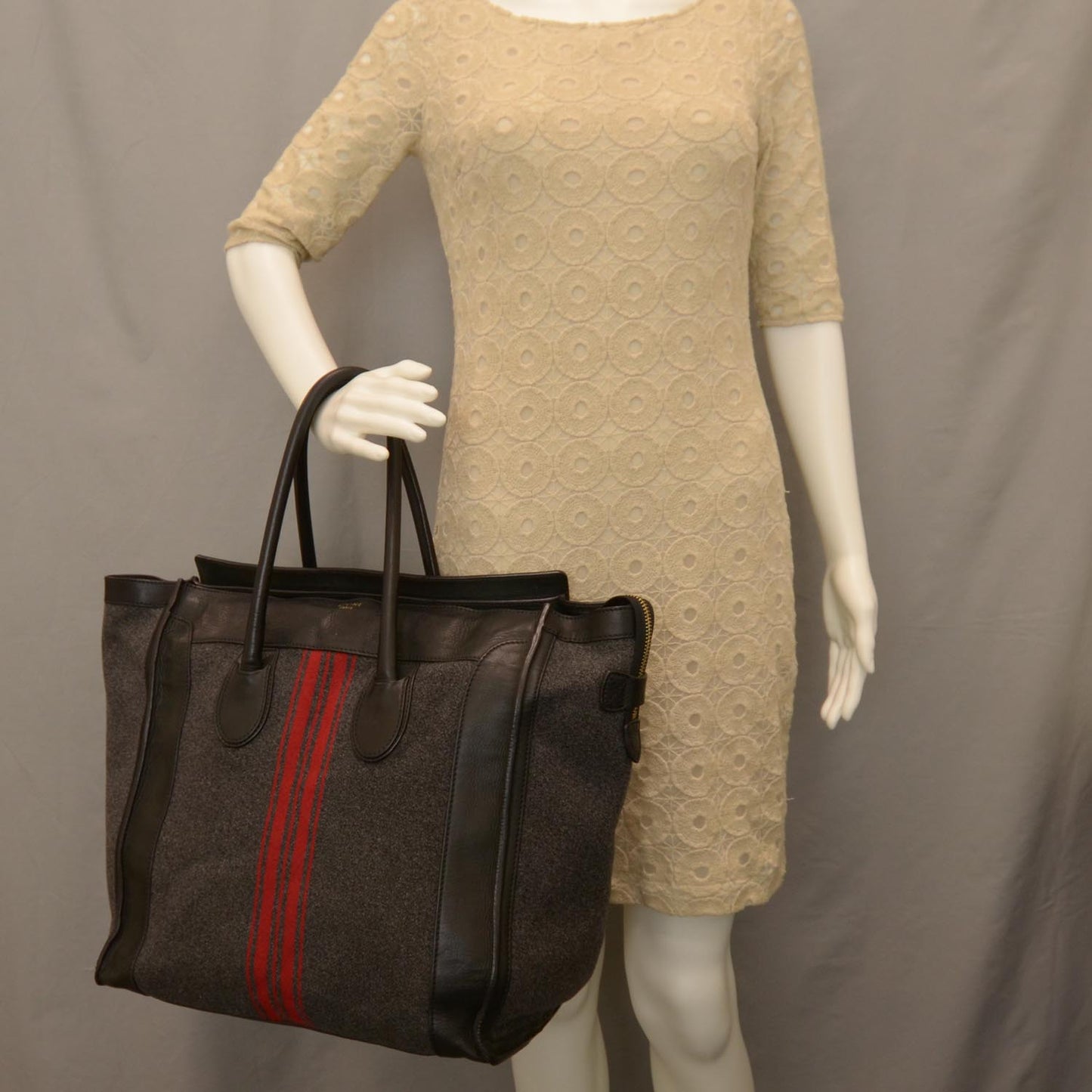 Wool Racer Stripe Medium Luggage