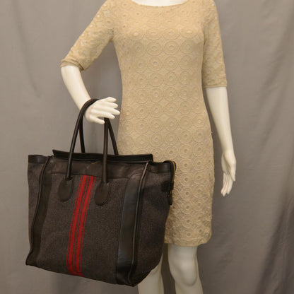 Celine Wool Racer Stripe Medium Luggage 10 of 15