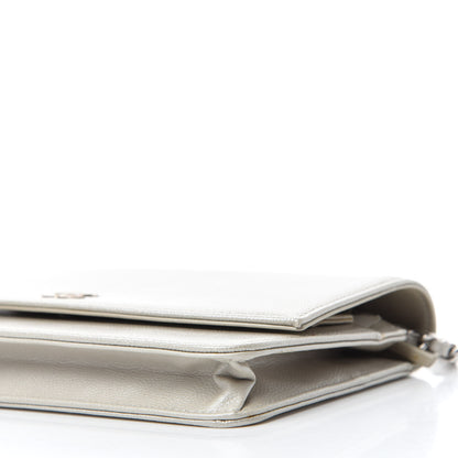 Chanel Caviar Sevruga Wallet on Chain WOC Silver 7 of 15