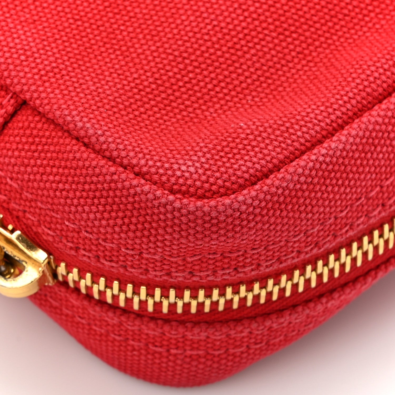 Prada Canvas Canapa Logo Pouch Rosso 9 of 9