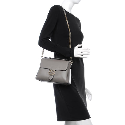 Gucci Dollar Calfskin Interlocking G Top Handle Shoulder Bag Loess 2 of 7