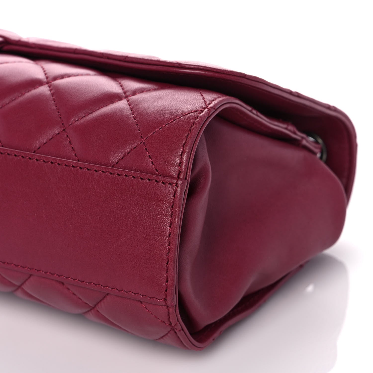 Chanel Lambskin Quilted Jumbo Grocery By Chanel Drawstring Shopping Bag Dark Pink 12 of 14