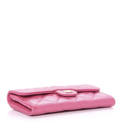 Chanel Caviar Quilted Large Flap Wallet Pink 4 of 10